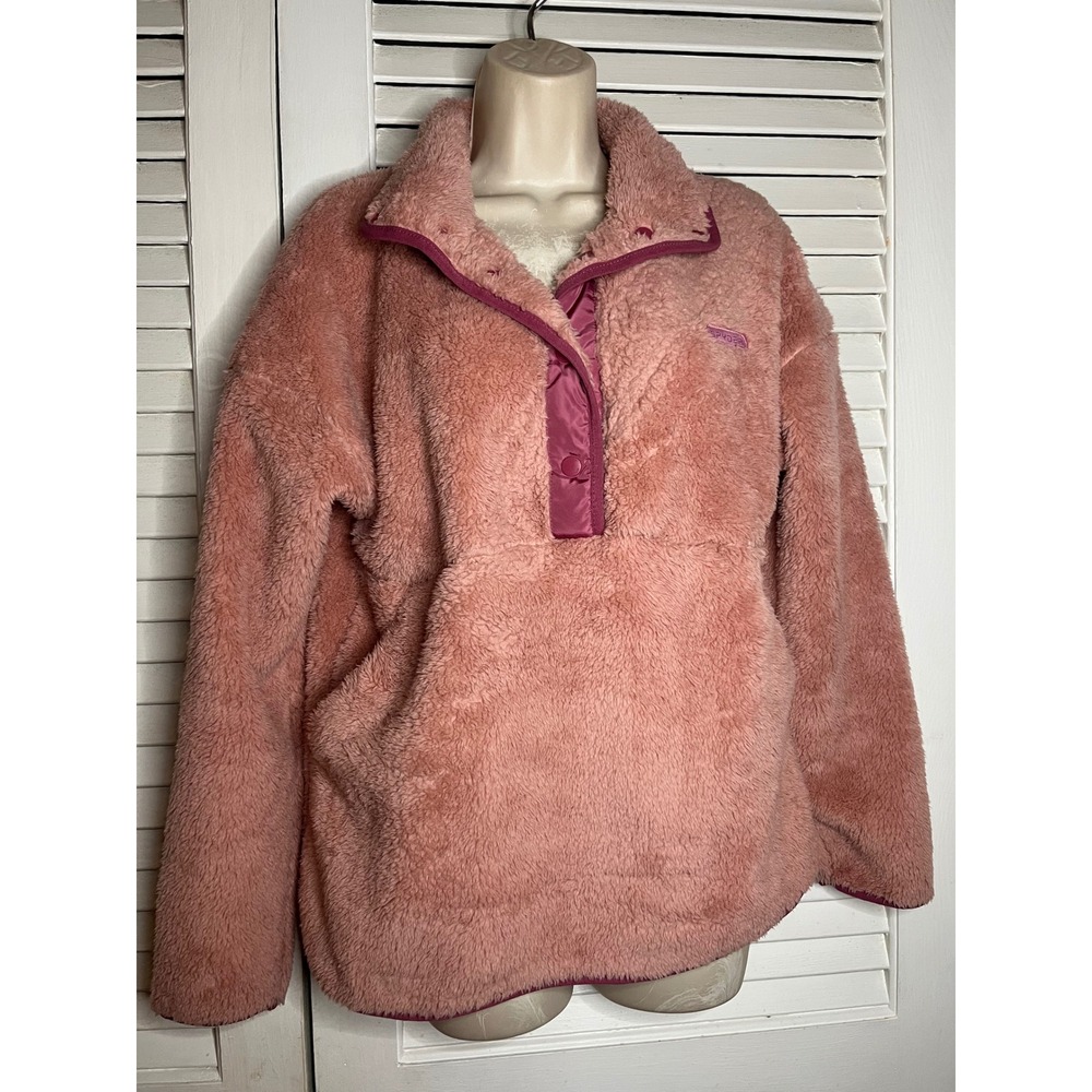 Spyder Womens Pink Sherpa Fleece Pullover Snap Neck Jacket SPFFB015-680 Size M
